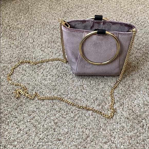 Mauve Velour Evening Bag - Picture 2 of 3